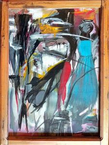 Voir le détail de cette oeuvre: Chercher d’eau au marigot avec un canaris sur la tête. 